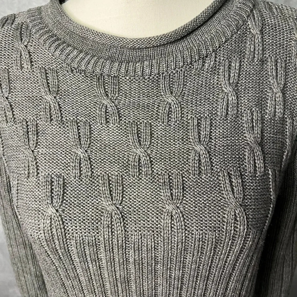 Bobbie Brooks Dark Gray Roll Collar Ribbed Long Sleeve Sweater - Medium - Picture 6 of 11